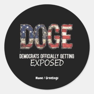 DOGE macht Demokraten offiziell verfügbar Runder Aufkleber