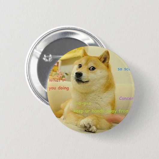 Doge Meme Button (Vorne & Hinten)