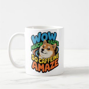 Doge Meme Kaffee Tasse Wow viel Koffein, so erstau