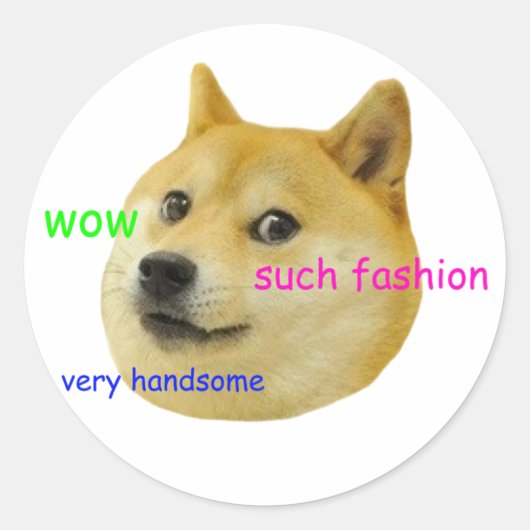 Doge Meme Reddit Sticker (Vorderseite)