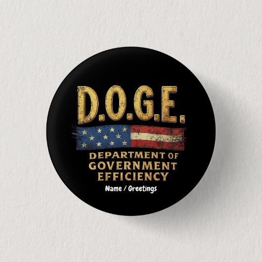 DOGE Ministerium für Regierungseffizienz Button (Vorderseite)