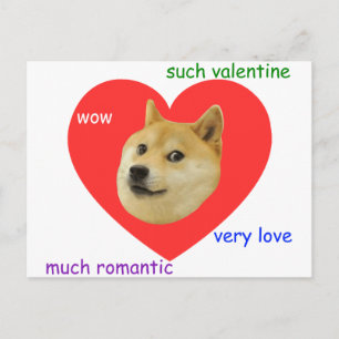 Doge Much Valentines Day Very Love Such Romantic Feiertagspostkarte