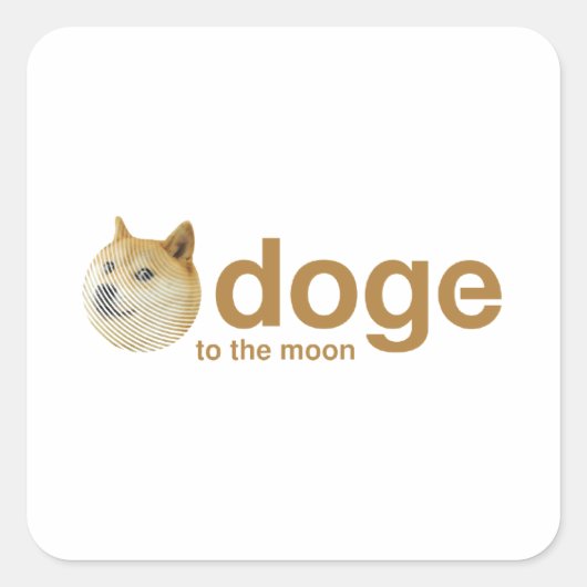 Doge, Münze, Dogenmünze, Dogecoin Quadratischer Aufkleber (Vorderseite)