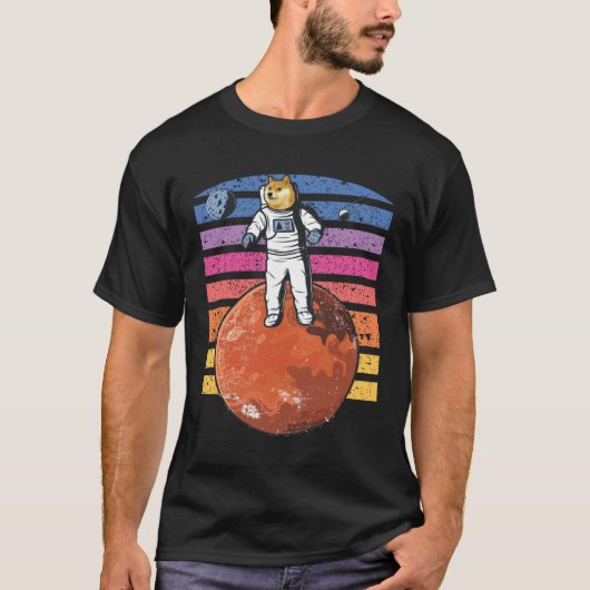 Doge On Mars Dogecoin To The Moon Space T-Shirt (Vorderseite)