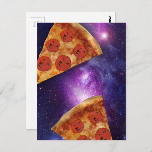 Doge Pizza Galaxy Postkarte (Vorne/Hinten)