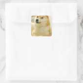 Doge Quadratischer Aufkleber (Tasche)