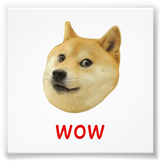 Doge sehr Wow viel Hund wie Shiba Shibe in u Fotodruck (Vorne)