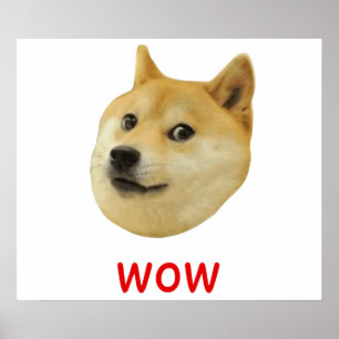 Doge sehr Wow viel Hund wie Shiba Shibe in u Poster