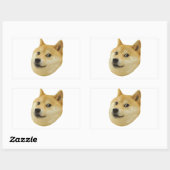 Doge sehr Wow viel Hund wie Shiba Shibe in u Rechteckiger Aufkleber (Blatt)