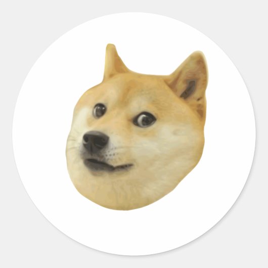 Doge sehr Wow viel Hund wie Shiba Shibe in u Runder Aufkleber (Vorderseite)