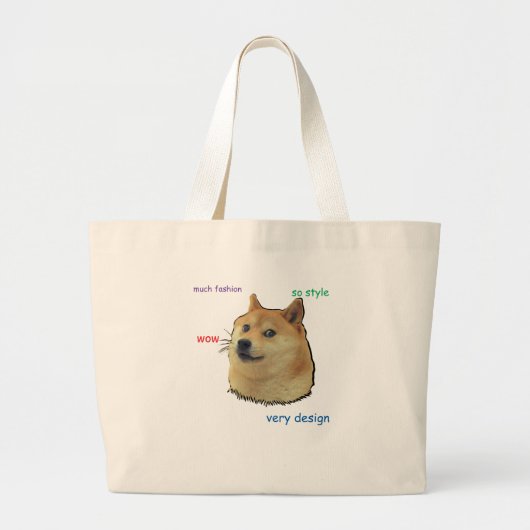 Doge.  So Shibe Jumbo Stoffbeutel (Vorne)