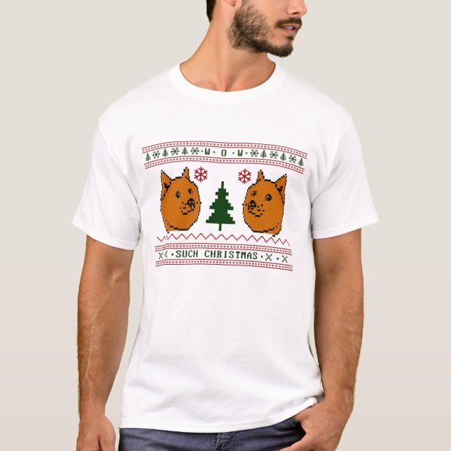 Doge solches Weihnachten T-Shirt (Vorderseite)