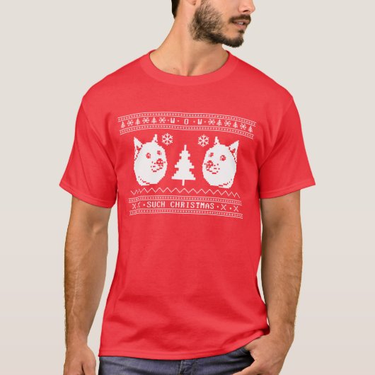 Doge solches Weihnachten T-Shirt (Vorderseite)