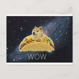 Doge Space Taco Mem Postkarte