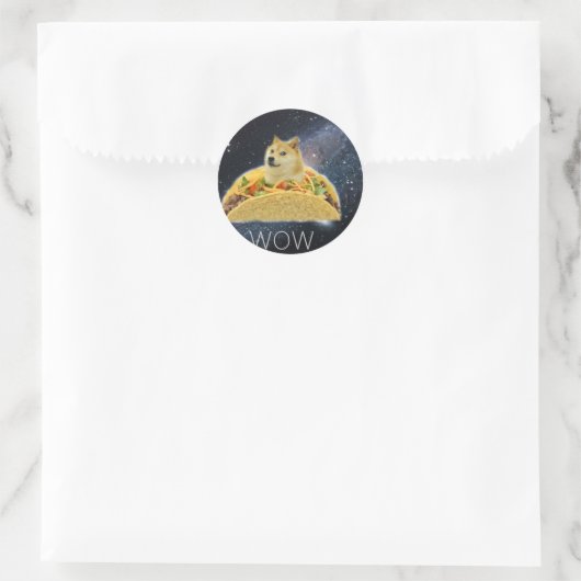 doge space taco meme classic round sticker (Tasche)