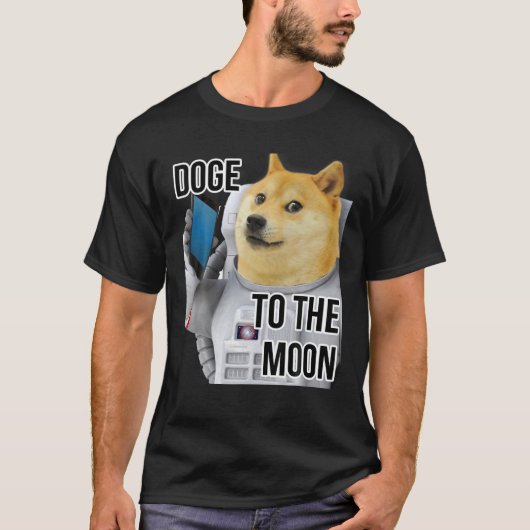 DOGE to Moon Crypto Coin Dog Meme T-Shirt (Vorderseite)