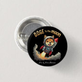 Doge to Moon Die ultimative Dogecoin Reise Button (Vorne & Hinten)