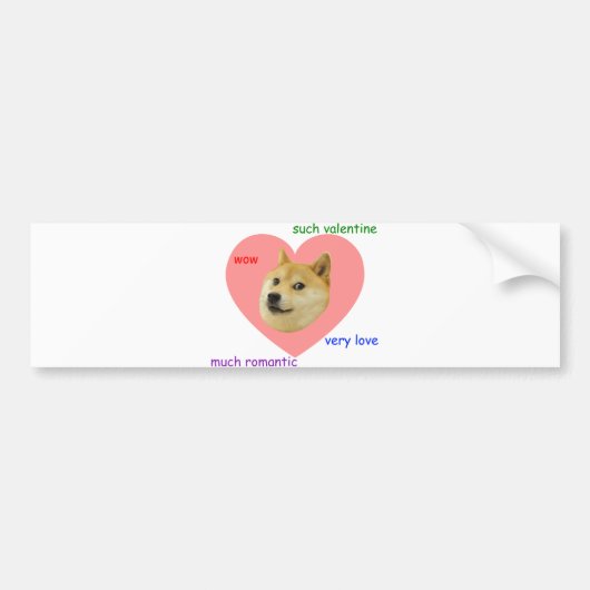 Doge viel Valentinstag-sehr Liebe so romantisch Autoaufkleber (Vorne)