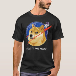 Doge zum Mond Astronaut NASA Shibu Inu Meme Hund T-Shirt