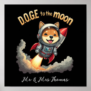 Doge zum Mond Die ultimative Dogecoin-Reise Poster
