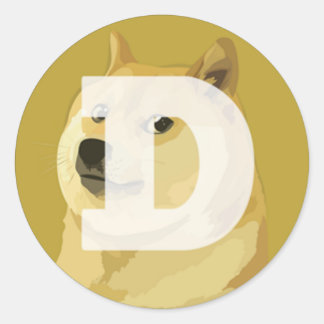 DOGECOIN-Aufkleber Runder Aufkleber