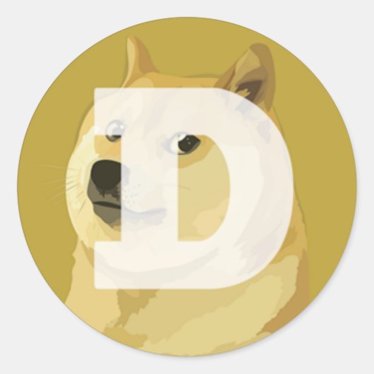 DOGECOIN-Aufkleber Runder Aufkleber (Vorderseite)