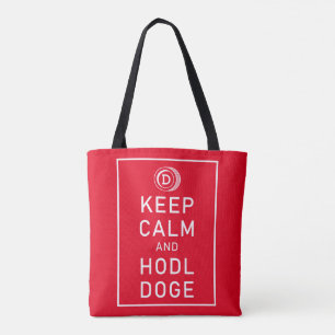 Dogecoin Behielt Ruhe und Hodl Doge Krypto Funny Tasche