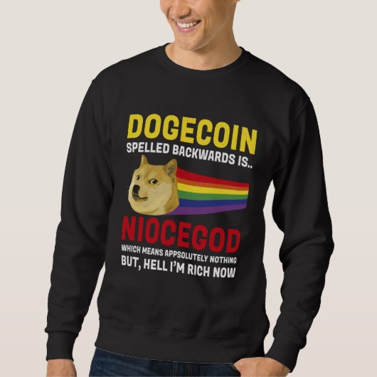 Dogecoin Crypto Meme Dogecoin Backwards  Cryptocur Sweatshirt (Vorderseite)