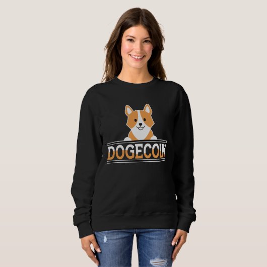 Dogecoin Digital Currency Meme Cryptocurrency Bloc Sweatshirt (Vorne ganz)