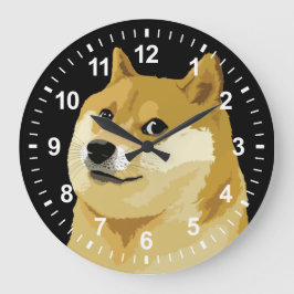 Dogecoin Dock an den Mondmarkt Crypto Hodl Große Wanduhr