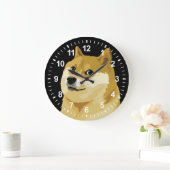 Dogecoin Dock an den Mondmarkt Crypto Hodl Große Wanduhr (Zuhause)