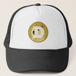Dogecoin Dog Logo Reveal Image - Trucker Hat Truckerkappe