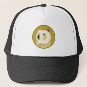 Dogecoin Dog Logo Reveal Image - Trucker Hat Truckerkappe