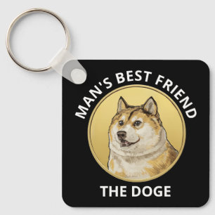 Dogecoin Dog Metal Schlüsselanhänger