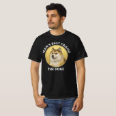 Dogecoin Dog Personalisiert Black T-Shirt (Vorne ganz)