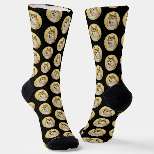 Dogecoin Dog  Socken (Gewinkelt)