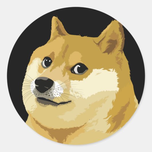 Dogecoin Doge Day to Moon Stock Market Crypto Runder Aufkleber (Vorderseite)
