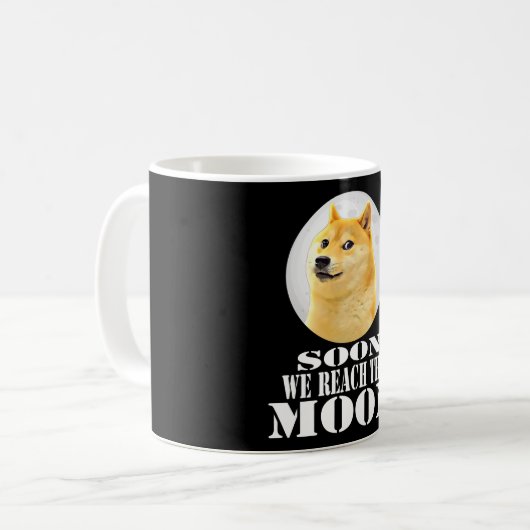 Dogecoin Doge HODL To Moon Crypto Doge-1 Meme Kaffeetasse (Vorderseite Links)
