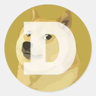 Dogecoin DOGE Runder Aufkleber