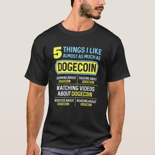 Dogecoin Dogecoin Doge Männer Frauen Kinder 5 Ding T-Shirt (Vorderseite)