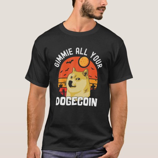 Dogecoin Funny Halloween Kostüm Doge Meme T-Shirt (Vorderseite)