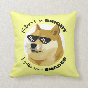 Dogecoin Future Sonnenbrille Börse Crypto Kissen