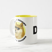 Dogecoin Future Sonnenbrille Börse Crypto Zweifarbige Tasse (Vorderseite Links)
