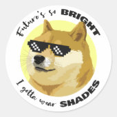 Dogecoin Future Sunglasses Börsenkrypto Runder Aufkleber (Vorderseite)