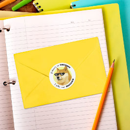 Dogecoin Future Sunglasses Börsenkrypto Runder Aufkleber