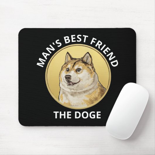 Dogecoin Hund Personalisiert Mousepad (Mit Mouse)