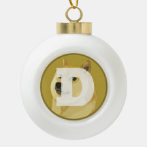 Dogecoin Keramik Ball Weihnachtsschmuck