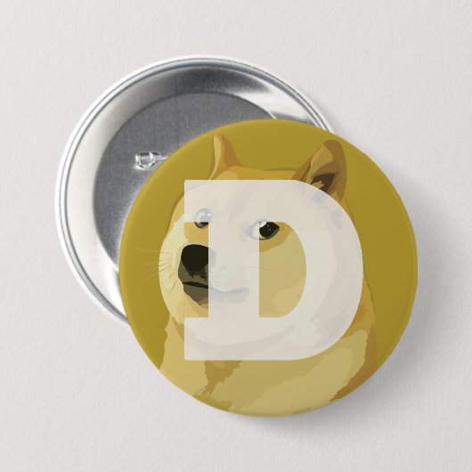 Dogecoin Knopf Button (Vorne & Hinten)