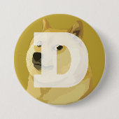 Dogecoin Knopf Button (Vorderseite)