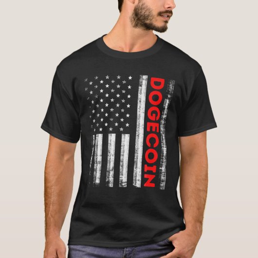 Dogecoin Kryptowährungsflagge T-Shirt (Vorderseite)